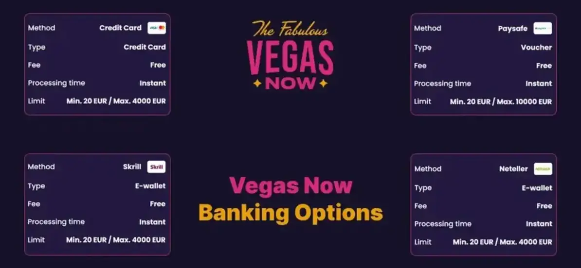 Vegasnow Cashier Choices covering payment Methods and withdrawal Requests